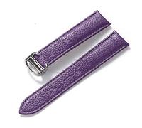 JUANZD Correa de cuero suave con guijarros, repuesto de tanque Solo London, cierre plegable, 14mm, 16mm, 18mm, 20mm, 22mm, accesorios for relojes(Violets,19mm)