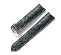 JUANZD Correa de cuero suave con guijarros, repuesto de tanque Solo London, cierre plegable, 14mm, 16mm, 18mm, 20mm, 22mm, accesorios for relojes(2,19mm)