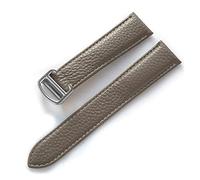 JUANZD Correa de cuero suave con guijarros, repuesto de tanque Solo London, cierre plegable, 14mm, 16mm, 18mm, 20mm, 22mm, accesorios for relojes(Elephant Grey,22mm)