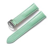 JUANZD Correa de cuero suave con guijarros, repuesto de tanque Solo London, cierre plegable, 14mm, 16mm, 18mm, 20mm, 22mm, accesorios for relojes(Light blue,19mm)