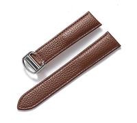 JUANZD Correa de cuero suave con guijarros, repuesto de tanque Solo London, cierre plegable, 14mm, 16mm, 18mm, 20mm, 22mm, accesorios for relojes(Dark brown,20mm)