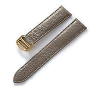 JUANZD Correa de cuero suave con guijarros, repuesto de tanque Solo London, cierre plegable, 14mm, 16mm, 18mm, 20mm, 22mm, accesorios for relojes(Elephant Grey Gold,22mm)