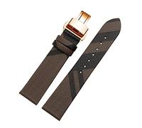 JUANZD Correa de cuero y PU con estampado a cuadros, 12, 14, 16, 18, 20 y 22 mm, color negro y marrón, compatible con la cadena de reloj BU19384 for hombre y mujer.(Brown rose gold B,14mm)