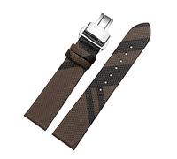 JUANZD Correa de cuero y PU con estampado a cuadros, 12, 14, 16, 18, 20 y 22 mm, color negro y marrón, compatible con la cadena de reloj BU19384 for hombre y mujer.(Brown silver B,22mm)
