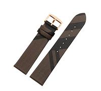 JUANZD Correa de cuero y PU con estampado a cuadros, 12, 14, 16, 18, 20 y 22 mm, color negro y marrón, compatible con la cadena de reloj BU19384 for hombre y mujer.(Brown rose gold A,20mm)