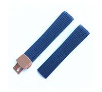 JUANZD Correa de goma de silicona azul marrón negro de 21 mm de reloj compatible con la correa de reloj con PÁGINAS Patada Aquanaut 5167R-001 / 5167A-001 Mira la brazalete de la banda(Blue rosegold cl