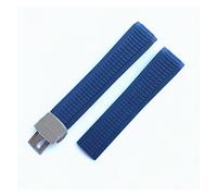 JUANZD Correa de goma de silicona azul marrón negro de 21 mm de reloj compatible con la correa de reloj con PÁGINAS Patada Aquanaut 5167R-001 / 5167A-001 Mira la brazalete de la banda(Blue silver clas