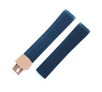 JUANZD Correa de goma de silicona azul marrón negro de 21 mm de reloj compatible con la correa de reloj con PÁGINAS Patada Aquanaut 5167R-001 / 5167A-001 Mira la brazalete de la banda(Black rosegold c