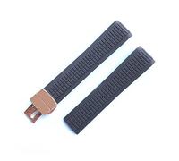 JUANZD Correa de goma de silicona azul marrón negro de 21 mm de reloj compatible con la correa de reloj con PÁGINAS Patada Aquanaut 5167R-001 / 5167A-001 Mira la brazalete de la banda(Brown rosegold c