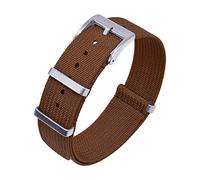 JUANZD Correa de la OTAN acanalada 20 mm de 22 mm Nylon Watch Band de tela Ratigante Accesorios de pulsera de la pulsera compatibles con la correa de los relojes(Bruin,22mm)