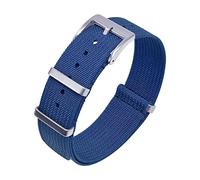 JUANZD Correa de la OTAN acanalada 20 mm de 22 mm Nylon Watch Band de tela Ratigante Accesorios de pulsera de la pulsera compatibles con la correa de los relojes(Blue,20mm)
