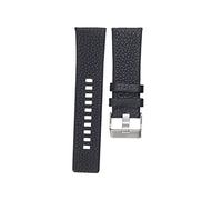 JUANZD Correa de lichi de cuero compatible con diesel 20 22 24 26 27 28 30 32 mm DZ7313 DZ7322 DZ7257 Mira las bandas de pulseras accesorios for el cinturón con hebilla(Schwarz,22mm)