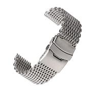 JUANZD Correa de malla milanesa Dive Shark de acero inoxidable de 18/20/22/24 mm compatible con relojes de pulsera(34,18mm)