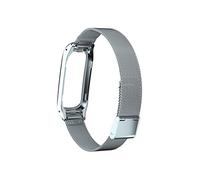 JUANZD Correa de metal con hebilla de acero inoxidable compatible con pulsera inteligente de repuesto de metal sólido compatible con correa de reloj(Silver 1)