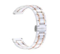 JUANZD Correa de metal de cerámica compatible con reloj 3/Active 2/Huawei GT2/Amazfit GTR pulsera compatible con reloj de 22 mm y 20 mm(White rose gold,20mm)