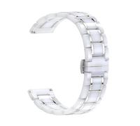 JUANZD Correa de metal de cerámica compatible con reloj 3/Active 2/Huawei GT2/Amazfit GTR pulsera compatible con reloj de 22 mm y 20 mm(White silver,22mm)