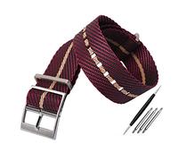 JUANZD Correa de nailon Nato compatible con la correa de reloj de tela Tudor Pulsera inclinada ajustable de un solo paso de una pieza Pulsera deportiva 20 mm 22 mm(A23-red khaki,22mm)