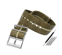 JUANZD Correa de nailon Nato compatible con la correa de reloj de tela Tudor Pulsera inclinada ajustable de un solo paso de una pieza Pulsera deportiva 20 mm 22 mm(A24-green khaki,20mm)