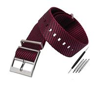 JUANZD Correa de nailon Nato compatible con la correa de reloj de tela Tudor Pulsera inclinada ajustable de un solo paso de una pieza Pulsera deportiva 20 mm 22 mm(A26-dark red,20mm)