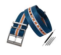 JUANZD Correa de nailon Nato compatible con la correa de reloj de tela Tudor Pulsera inclinada ajustable de un solo paso de una pieza Pulsera deportiva 20 mm 22 mm(A22-blue orange,22mm)