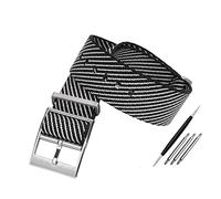 JUANZD Correa de nailon Nato compatible con la correa de reloj de tela Tudor Pulsera inclinada ajustable de un solo paso de una pieza Pulsera deportiva 20 mm 22 mm(A28-gray,20mm)