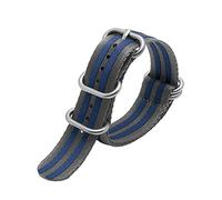 JUANZD Correa de nailon Nato de 20mm y 22mm Compatible con correa de reloj deportiva G10, hebilla negra y plateada(Blue gary blue,20mm)