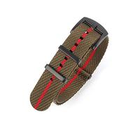JUANZD Correa de Nylon OTAN 20 mm 22 mm Stripe Watchband Reloj Watch Accesorios de pulsera de la pulsera Compatibles con Tudor OTAN Start Strap(Olive red 2,20mm)