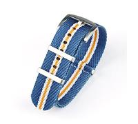 JUANZD Correa de Nylon OTAN 20 mm 22 mm Stripe Watchband Reloj Watch Accesorios de pulsera de la pulsera Compatibles con Tudor OTAN Start Strap(Blue white orange 1,20mm)