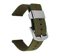 JUANZD Correa de nylon tejida 18 mm 20 mm 22 mm de 24 mm de lona deportiva Sport Band Smart Strap Store Releing Band Band Accesorios(Green red,24MM_11)