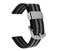 JUANZD Correa de nylon tejida 18 mm 20 mm 22 mm de 24 mm de lona deportiva Sport Band Smart Strap Store Releing Band Band Accesorios(Black grey,18MM_15)