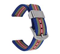 JUANZD Correa de nylon tejida 18 mm 20 mm 22 mm de 24 mm de lona deportiva Sport Band Smart Strap Store Releing Band Band Accesorios(Blue white,24MM_15)