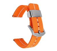 JUANZD Correa de nylon tejida 18 mm 20 mm 22 mm de 24 mm de lona deportiva Sport Band Smart Strap Store Releing Band Band Accesorios(Orange white,24MM_11)