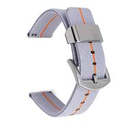 JUANZD Correa de nylon tejida 18 mm 20 mm 22 mm de 24 mm de lona deportiva Sport Band Smart Strap Store Releing Band Band Accesorios(Grey orange,20MM_11)