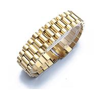 JUANZD Correa de reloj compatible con DATEJUST DAY-DATE OYSTERPERTUAL DATE Correa de acero inoxidable Accesorios de reloj 13 17 20 21 mm Pulsera de reloj(Gold,17MM_WITH LOGO)