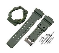 JUANZD Correa de reloj compatible con reemplazo modificado compatible con el kit de correa de caja G-shock GA110 GD100 GAX100 Accesorios de correa de reloj con herramientas(Green-black word)