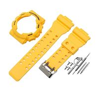 JUANZD Correa de reloj compatible con reemplazo modificado compatible con el kit de correa de caja G-shock GA110 GD100 GAX100 Accesorios de correa de reloj con herramientas(Yellow-black word)