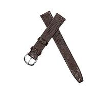 JUANZD Correa de reloj de 12mm, 14mm, 16mm, 18mm, 20mm y 22mm, correa de reloj de Piel De Becerro, fina, suave, marrón oscuro for relojes de hombre y mujer(Silver Buckle,12mm)