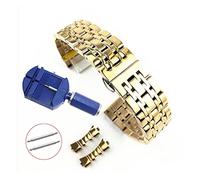 JUANZD Correa de reloj de acero inoxidable 2 en 1, rectas y curvadas, 12, 14, 15, 16, 17, 18, 19, 20, 21, 22, 23, 26 y 24mm, pulsera de repuesto negra for reloj(Rose gold,22mm)