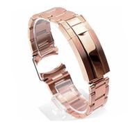 JUANZD Correa de reloj de acero inoxidable 904L for hombre SUBMARINER DAYTONA SUP GMT, accesorios de pulsera for reloj de 20 mm y 21 mm(Rose gold,21mm logo)