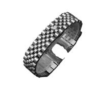 JUANZD Correa de reloj de acero inoxidable con arco sólido de 20 mm for la serie de lujo Jubilee, correa de reloj for hombres y mujeres, pulsera de negocios con extremo curvo(Silver-logo)