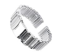 JUANZD Correa de reloj de acero inoxidable for hombre, pulsera de repuesto con malla de tiburón HQ de 20/22/24mm, cierre plegable con correa de reloj(22mm)
