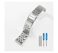 JUANZD Correa de reloj de acero inoxidable macizo for hombre for Breitling Avengers Super Challenger Aviation Mechanical Timing 20 22 24 mm(Steel,24mm)