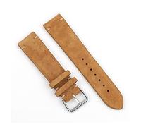 JUANZD Correa de reloj de ante, pulsera suave hecha a mano, color marrón y gris, 18mm, 20mm, 22mm, accesorios for reloj(Tan,18mm)