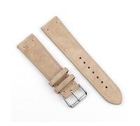 JUANZD Correa de reloj de ante, pulsera suave hecha a mano, color marrón y gris, 18mm, 20mm, 22mm, accesorios for reloj(Beige,22mm)