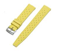 JUANZD -Correa de reloj de caucho con flúor de grado 20 mm 22 mm compatible con SRP777J1 nueva pulsera de reloj con barra de resorte de liberación rápida(Yellow silver,22mm)