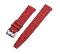 JUANZD -Correa de reloj de caucho con flúor de grado 20 mm 22 mm compatible con SRP777J1 nueva pulsera de reloj con barra de resorte de liberación rápida(Red silver,20mm)