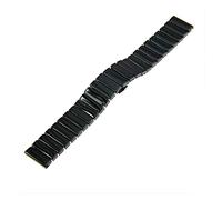 JUANZD Correa de reloj de cerámica blanca y negra de moda de 16, 18, 20 y 22 mm de ancho compatible con pulseras for hombres y mujeres(Schwarz,16mm)