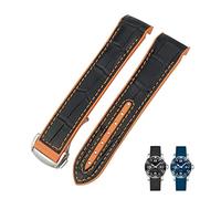 JUANZD Correa de reloj de cuero, caucho y silicona de 22 mm, 21 mm, 20 mm y 19 mm, compatible con correa de nailon L3 Conquest GT2.(13,21MM_2)