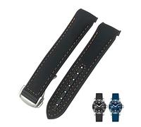 JUANZD Correa de reloj de cuero, caucho y silicona de 22 mm, 21 mm, 20 mm y 19 mm compatible con correa de reloj de nailon Longines L3 Conquest GT2(4,21MM_1)