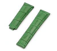 JUANZD Correa de reloj de cuero con patrón de cocodrilo de 20mm Compatible con correa de reloj Daytona Submariner GMT RX pulsera con hebilla plegable(Green strap,12_BUCKLE NO BUCKLE)